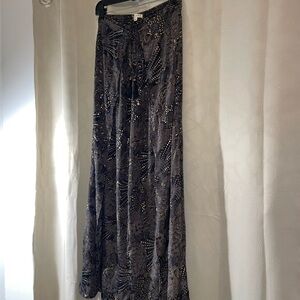 Paai Navy and Gold Maxi Wide Leg Pants